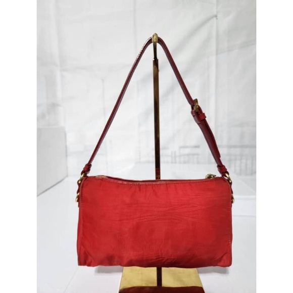 Authentic PRADA Tessuto Nylon Small Shoulder Bag Red - Picture 4 of 15